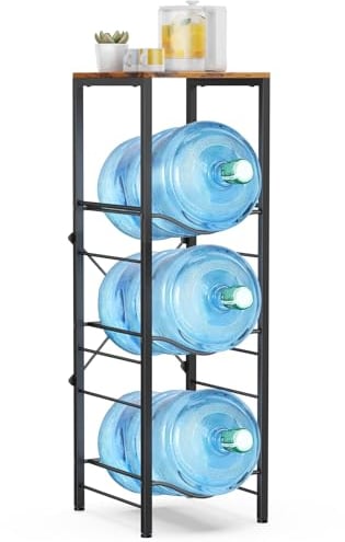 Housolution Soporte para Jarra de Agua de 3 Niveles y 5 Galones, Estante de Almacenamiento para Botella de Agua Desmontable Organizador de Enfriador de Agua para Cocina, Oficina, Sala de Estar