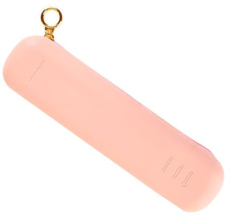 FIBOUND 1 Pezzo Scatola di Conservazione per Pennelli Trucco, Pochette in Silicone con Cerniera, Borsa Impermeabile per Pennelli Trucco, Scatola in Silicone per Pennelli Trucco (Rosa)