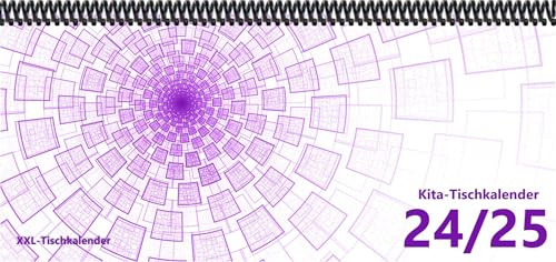 KiTa - Tischkalender 2024/25: XXL-Tischkalender, Bunt-Kalender Tunnel lila 14,5 x 32,5 cm