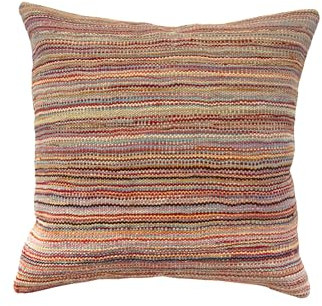 HAMID - Kelim Zierkissenbezüge Kissen Wolle, Kissenbezug 45x45cm, Kelim Kissenbezug 100% Wolle, Handgefertigter Kissenhülle mit Reißverschluss ohne Füllung für Sofas, Betten, Stühle, (Design 14)