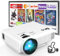Mini Projector Full HD 1080P Support, Upgraded 9000 Lux LED Portable Projector for Bedroom, Multimedia Home/Outdoor Theater Movie Projector, Compatible with Smartphone/Laptop/TV Stick