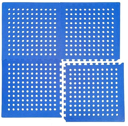 Meisterhome ® Pool Unterlegmatte Poolmatte 18 Stück – 2.88 m² - Bodenschutz Matte für den Pool/Planschbecken - Bodenfolie Bodenmatte Poolunterlage Bodenschutz blau