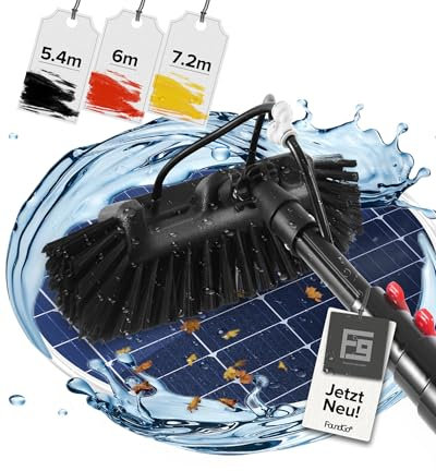 FoundGo Teleskop Waschbürste [6 Meter Ausziehbar] Waschbürste mit Teleskopstiel PV Anlage Reinigungsset mit Innenliegendem Schlauch Effektive Reinigung für Terrassendach Wintergarten Fassaden