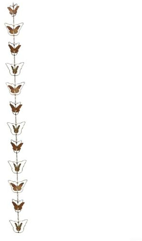 HEIBTENY Rain Chain, Rain Chain for Gutters, Regenablaufkette,Dachrinnenkette Regenablauf Regen Fallrohr Regenrinne Kette Regenwasserkette, Regenwasser-Umlenker, Regenketten für Fallrohre(butterfly)