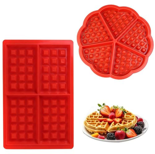 Stampo Per Waffle In Cinque Pezzi Da 1 Pezzo, Stampo Per Waffle Rettangolare Da 1 Pezzo, Stampo Per Waffle In Silicone, Stampo Per Waffle In Forno, Stampo Per Muffin In Silicone