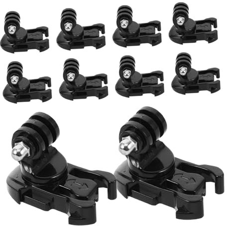 RORPOIR 10pcs Action Camera Adapter Mount for Chin Mount Flexible J-hook Accessories