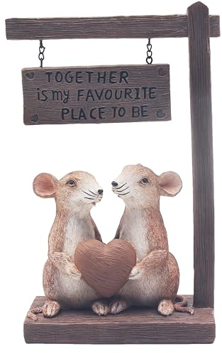 The Leonardo Collection Mice Family Sign with Quote Decor Carved Ornaments | Family Theme, Inspiring Message, Decorative Carving, Stable Base, Interior Accent, Gift Choice
