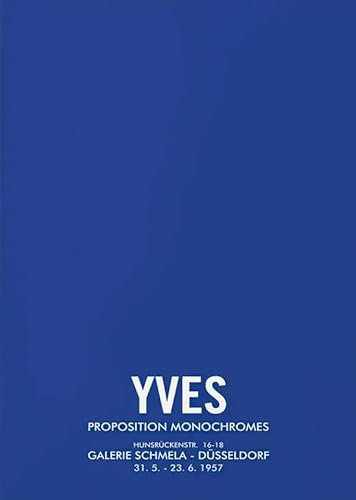 XZSFD NBGEA Berühmte Yves Klein Poster Yves Klein Leinwand Malerei Abstrakte Wandkunst Monochrome Blaue Bild Yves Klein Drucke Für Home Decor 50x70cm ungerahmt