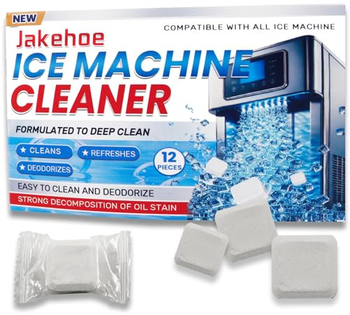 12 Stück Eismaschinen-Reiniger, Kompatibel mit Opal, Eiswürfelmaschine Reiniger, Hocheffiziente Reinigungstabletten, Entkalker für Arbeitsplatte, Eismaschinen, Hilft Hartem Wasser und Ansammlung Von