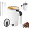 Selbstrührende Tasse, 380ml Selbstrührende Kaffeetasse aus Edelstahl, Automatischer Magnetischer Rührbecher, Selbstrührender Becher zur Temperaturmessung für Kaffee, Milch (Weiß)
