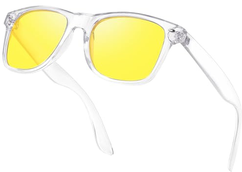 Ulknyss Lunettes Conduite de Nuit Homme Femme Polarisés - Anti éblouissement Lunette Vision Nocturne Verre Jaune
