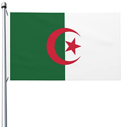Pavillon Drapeau De L'Algérie Garden Flag Résistants Aux Intempéries Bannière Grand Flag Pour Outdoor Jardin Fête 150X90Cm