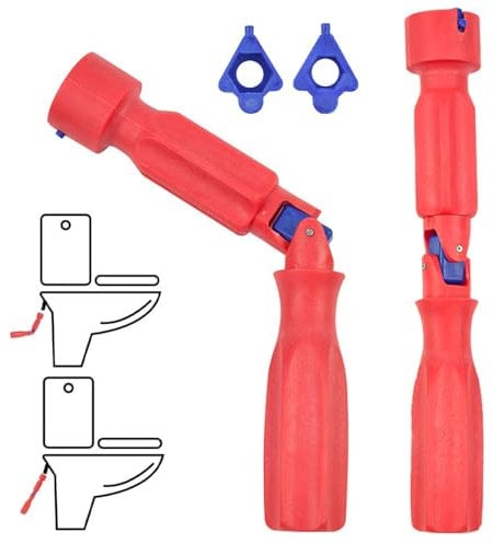 KUIZHEN Toilet Seat Spanner Plumbing Tools, Universal Toilet Seat Installation Key, Toilet Seat Tightening Tool with 1 Replacement Heads for Removal Installation and Repair 10/13/17mm