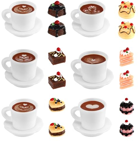 TOYANDONA 24 Pieces Miniature Food Cake Decorations Faux Cake Slices Dollhouse Accessories 1 12 Scale Realistic Mini Toy Food for Tea Party Pretend Play Kitchen Decor