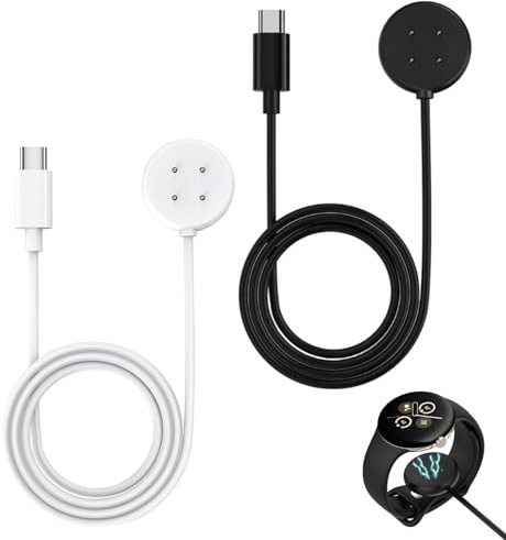 2 Stück Ladegerät Kompatibel mit P I X E L Watch 3/ P I X E L Watch2 Smartwatch, USB Typ-C Magnetisches Ladekabel Kabel Zubehör Smart Watch Ersatzkabel 3.3ft Kabel Type C Ersatzkabel Schwarz & Weiß
