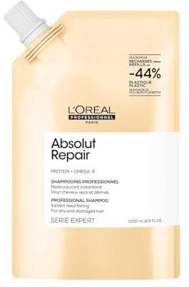 L'OREAL Absolut Repair Shampoo Refill per Capelli Secchi e Danneggiati 1000ml