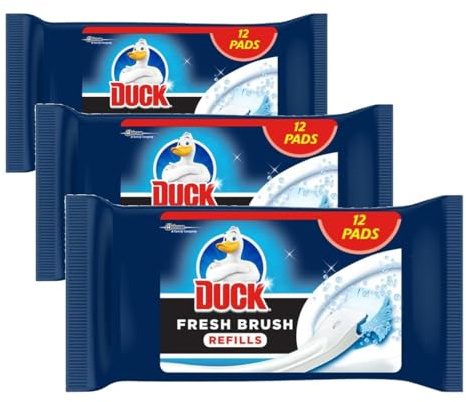 Duck Fresh Brush Refills, Flushable Toilet Bowl Cleaning Pads, Pack of 18 (Total of 72 Refill Pads)