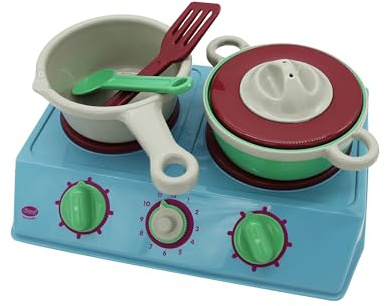 416-00330 GOWI 2er Herd Oslo 6-teilig, Kinderspielzeug, Küchenspielzeug