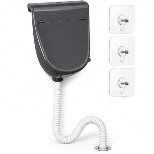 Wandmontiertes Kommerzielles Urinal - Kunststoff Urinal mit Deckel, Urinale für Männer mit 1.5m Rohr, für Badezimmer, Schulen, Baustellen und Gärten