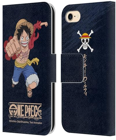 Head Case Designs Officially Licensed One Piece Luffy Graphic Art Leather Wallet Case Compatible With Apple iPhone 7/8 / SE 2020 & 2022