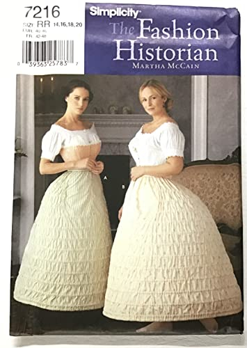 OOP Simplicity Fashion Historian Muster 7216 Damenrock Gr. 42 / 44 / 44 / 46 / 50 Reifrock in 2 Breiten Historische Designs von Martha McCain