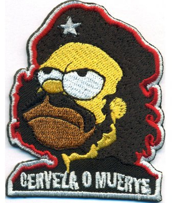 Patch Homer Simpson Cerveza O Muerte CHEGUEVARA Rockabilly Biker Aufnäher