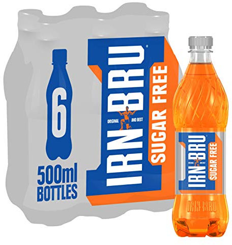 IRN-BRU Sugar Free | 6 x 500ml Bottles | BRU'd in Scotland Since 1901 to a Secret Recipe With 32 Flavours | It Tastes Magic