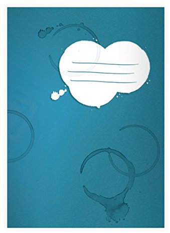 Kartenkaufrausch 4 Coole Flecken DIN A5 Schulhefte, Rechenhefte mit Kaffee Tassen Rändern auf lila Lineatur 7 (Kariertes Heft)