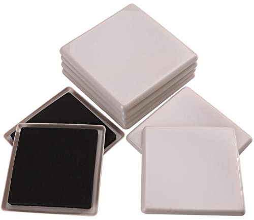 8 Pack 5 Inch Reusable Carpet Sliders - Square Furniture Mover, Gliders