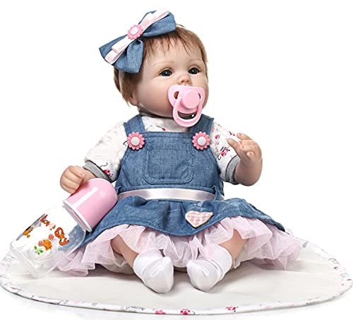 ZIYIUI Reborn Baby 18 Zoll Reborn Babypuppe Wie Echtes Baby Silikon Mädchen Mit Weicher Stoffkörper Babys Lebensecht Neugeborenes Doll Toddler Junge
