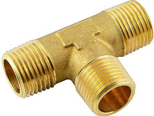 Fittingteile - T-Stück mit Außengewinde Druckluft Wasser Sanitär Fittinge (Werkstoff: Messing - Gewindegröße: R 3/4)