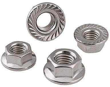BOZONLI M20(20mm) Flanschmuttern mit Sperrverzahnung (selbstsichernd), Edelstahl Stopmuttern Sicherungsmuttern Sechskantmuttern