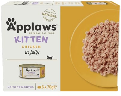 Applaws Natural Wet Kitten Food, Chicken Multipack in Jelly 70 g Tin - 4 x (6 x 70 g) Tins