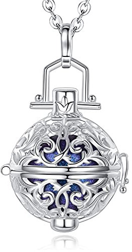 CELESTIA Collier Bola de Grossesse, Argent Pendentif Boule Carillon, Bijoux de Maternité, Cadeaux de Femmes Enceintes et Futures Mamans, Nuit Étoilée