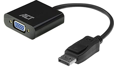 ACT Adaptador DisplayPort a VGA, Full HD 1080P a 60Hz, Conecta PC a Monitor VGA/proyector - AC7515