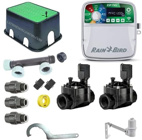 Suinga - Pack RIEGO AUTOMATICO Rain Bird 24V, 2 Zonas de Riego