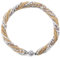 COOLSTEELANDBEYOND Champagner Gold Regenbogenperlen Halsketten Anhänger Multi-Schichten Kristall Geflochtene Kette Halsband Choker