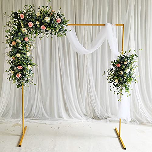 2m x 2m Hochzeit Bogen, Abnehmbarer Quadrat Background Hochzeitsbogen Blumen Deko Blumenrahmen für Hochzeit Party Hintergrund (Gold)