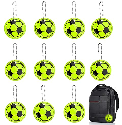 LEMONSTONE 12 Stücke Reflektor Kinder, Reflektor Reflektoren Anhänger, Reflektoren Kinder Schulranzen, Reflektoren Schulranzen, Anhänger Schulranzen, für Schultasche Kleidung Rucksack, Fußball
