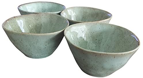 PintoCer Lot de 4 bols à céréales, en céramique en grès, bol à dénouer, bol à soupe.