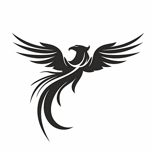 AMA SHOP Aufkleber Phoenix Modell 3 Farbe schwarz | Aufkleber für Helm, Motorrad, Wohnmobil, Boot | AutoTuning |