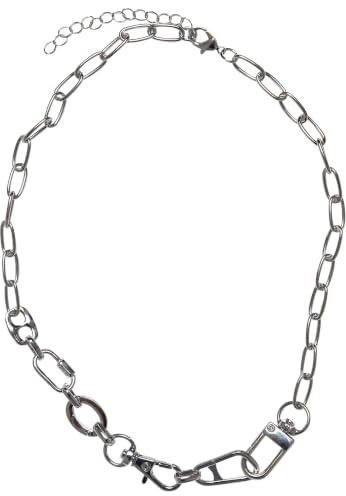 Urban Classics Unisex Various Fastener Necklace silver, one size