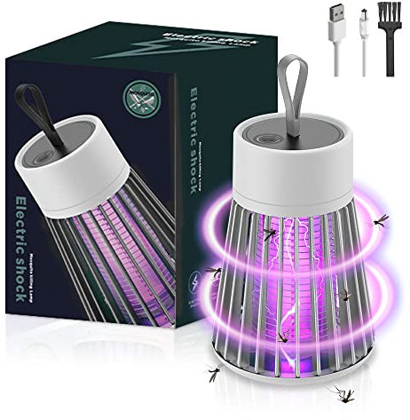 Udbrud Lampe Anti Moustique, Tue Mouche Electrique 360° UV Anti Moustique Interieur Electrique USB Rechargeable Lampe Anti Mouche Répulsif Efficace Portée 100m² pour Intérieur Extérieur Jardin Camping
