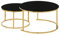 HOOZ Couchitsch 2er Set Rund, Beistelltisch Metall, Wohnzimmer Tisch für Couch und Sofatisch, Nachttisch für Dekoration (80x80x36 cm und 60x60x26 cm) (Gold schwarz)