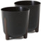 TULMERO Blumentopf matt, Pflanzkübel aus Übertopf Kunststoff Dekorativer Topf für, groß und klein Pflanzen, 2er-Set blumenkübel, blumenkübel kräutertopf, (2 Pack) Schwarz, ø 30 cm