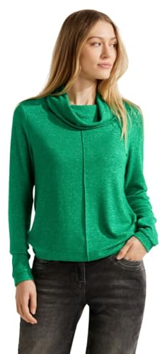 CECIL Damen B320665 Langarmshirt, Cosy Easy Green Melange, S