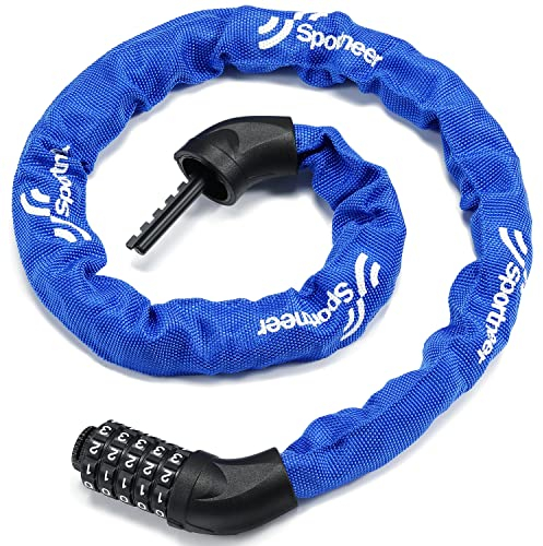 Sportneer High Security 5-Digit Combination Bike Chain Lock - Multi-Use Bicycle, Motorcycle, Scooter, Door Accessory