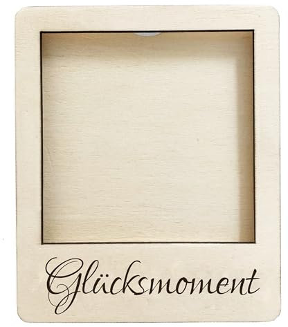 Kühlschrankmagnet Magnet Holz Polaroid Bilderrahmen mit Gravur Personalisiert Geschenkidee Glücksmoment