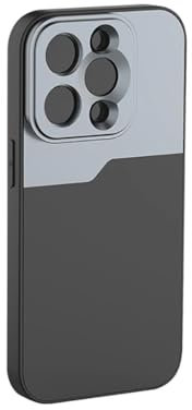 Mini Vlog Mobile Phone Case for iPhone 15 Pro Plus Max Protective Cover Anamorphic Macro Wide Angle 17MM Lens Mount (PC + TPU,for iPhone 15 pro)