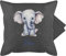 Kissenbezug - Zootiere - Elefant Dickhäuter Grauer Riese Rüsseltier - 50 x 50 cm - Grau - kopfkissenbezug Elefanten Geschenke kuschelkissen Kissen für Couch elefantenmotiv sofakissenbezug